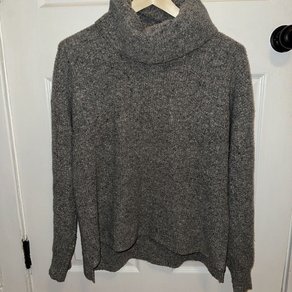 Madewell Sweaters - Madewell Women’s Mock Neck Lambs Wool Cashmere Blend Sweater Gray Size L Ribbed